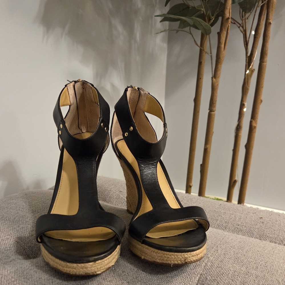 Michael Kors Chic Black Wedge Sandals